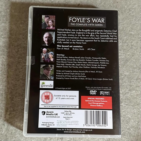 Foyle's War Complete Fifth Season 3 Disc Set - Picture 3 of 3